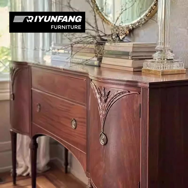 Traditional Solid Wood Storage Cabinet Partition 160cm