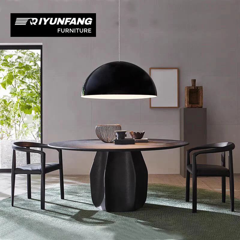 Solid Wood Round Dining Table Modern Nordic Minimalist Design