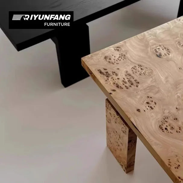 Modern Floating Rectangular Wood Coffee Table Tree Pattern 120cm
