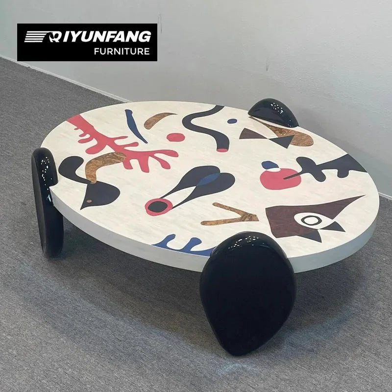 Italian Modern Sculptural Coffee Table Solid Wood Artistic Design