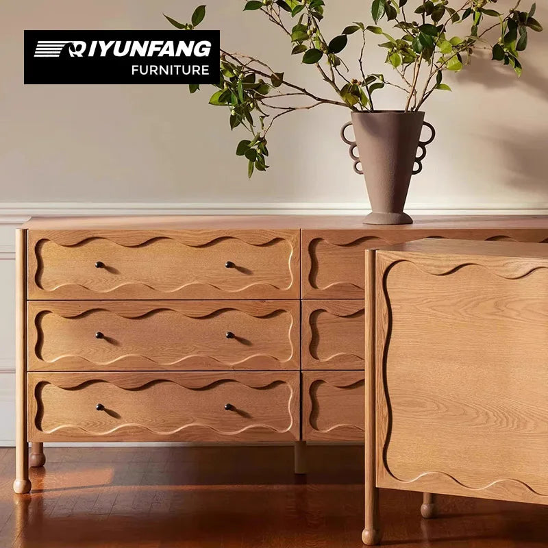 Modern Solid Wood Storage Cabinet Retro-Modern 160cm Wide