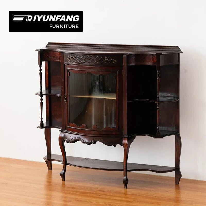 Vintage Solid Wood Living Room Cabinet Midcentury Brown 123cm
