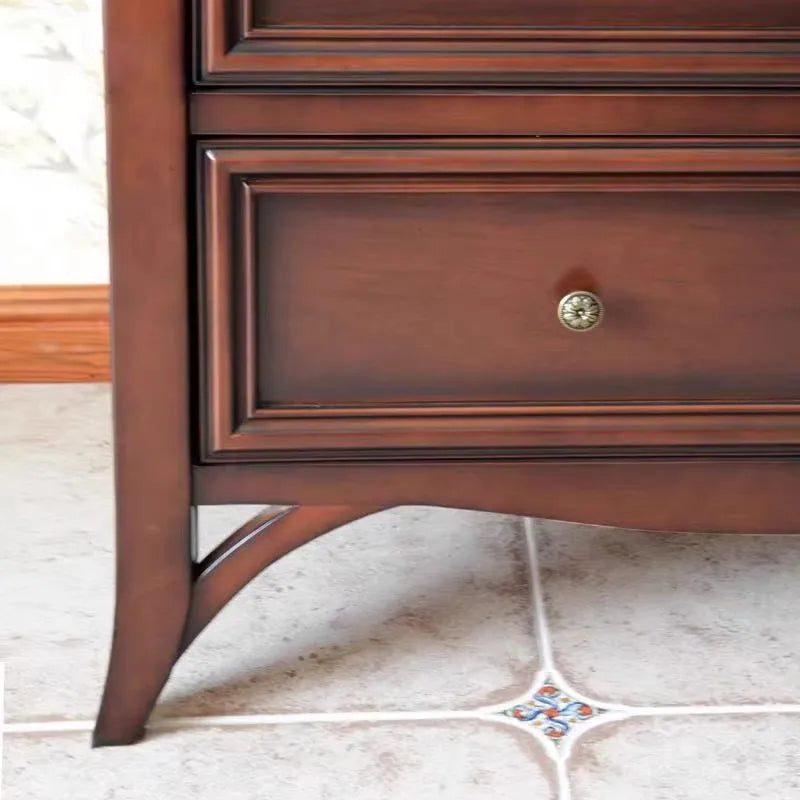 Retro Walnut Wall Mounted TV Cabinet Storage Unit