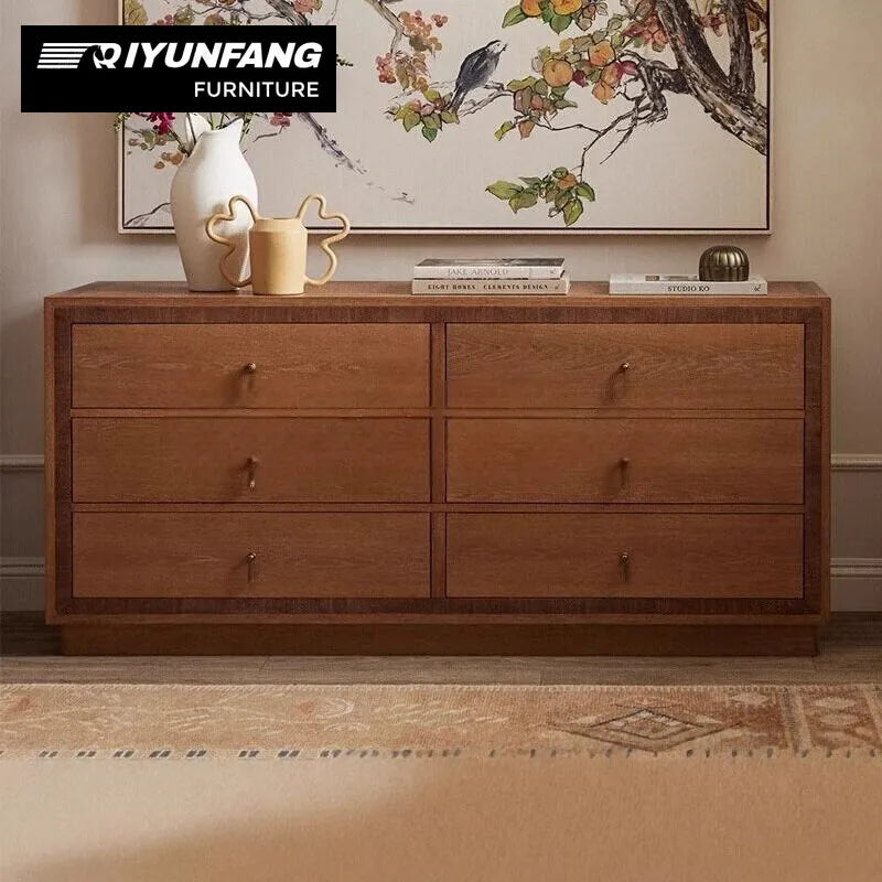 QYF-05 Six Drawer Solid Wood Sideboard Cabinet 165cm