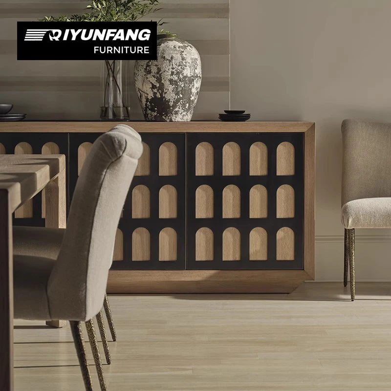 Roman Arch Solid Wood TV Cabinet Sideboard 244cm