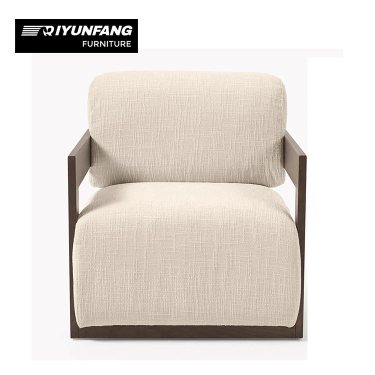 Modern Sculptural Wooden Leisure Chair Solid Timber Frame
