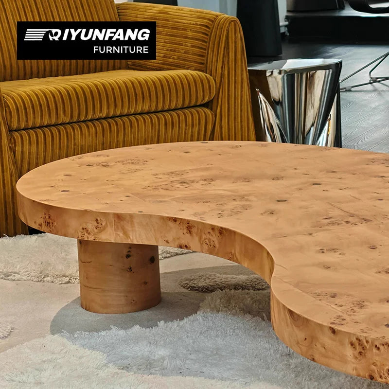 Burl Wood Coffee Table Sculptural Zen Style 120cm