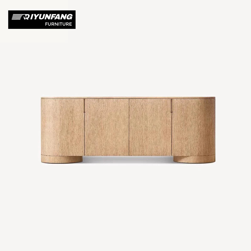 Modern Solid Wood 4-Door Sideboard Cabinet