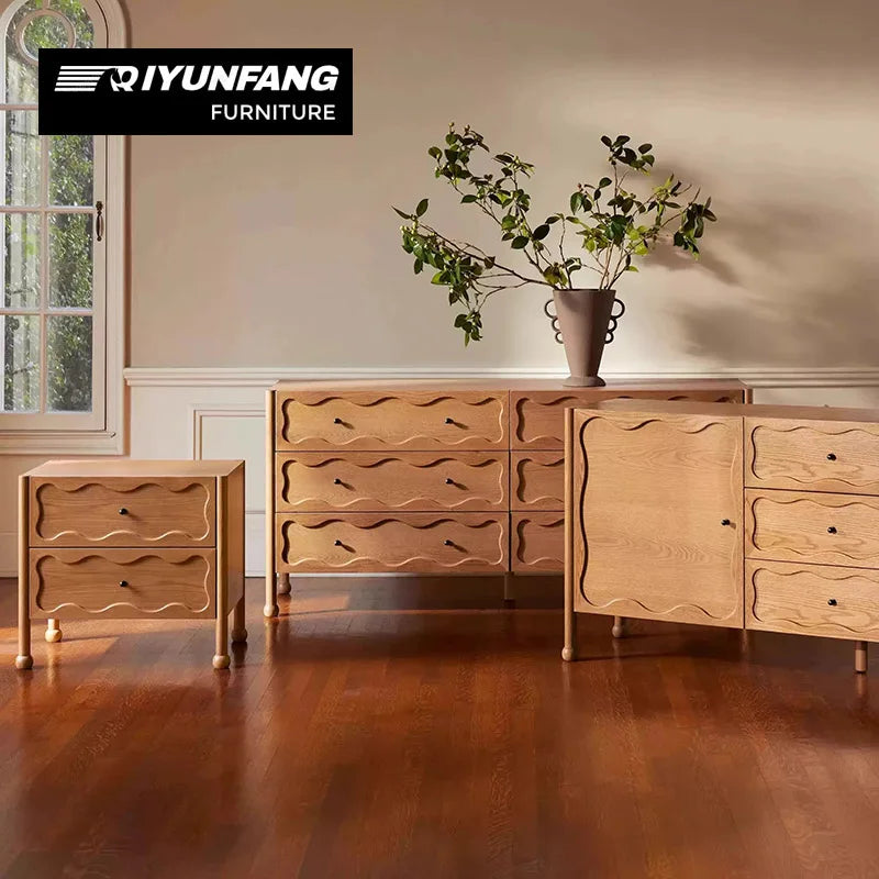 Modern Solid Wood Storage Cabinet Retro-Modern 160cm Wide