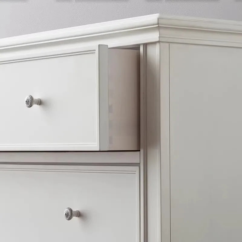 Retro White Solid Wood Six-Drawer Chest 120cm