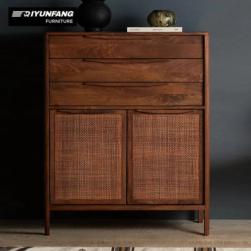 Nordic Extendable Solid Wood Storage Cabinet 3 Drawers