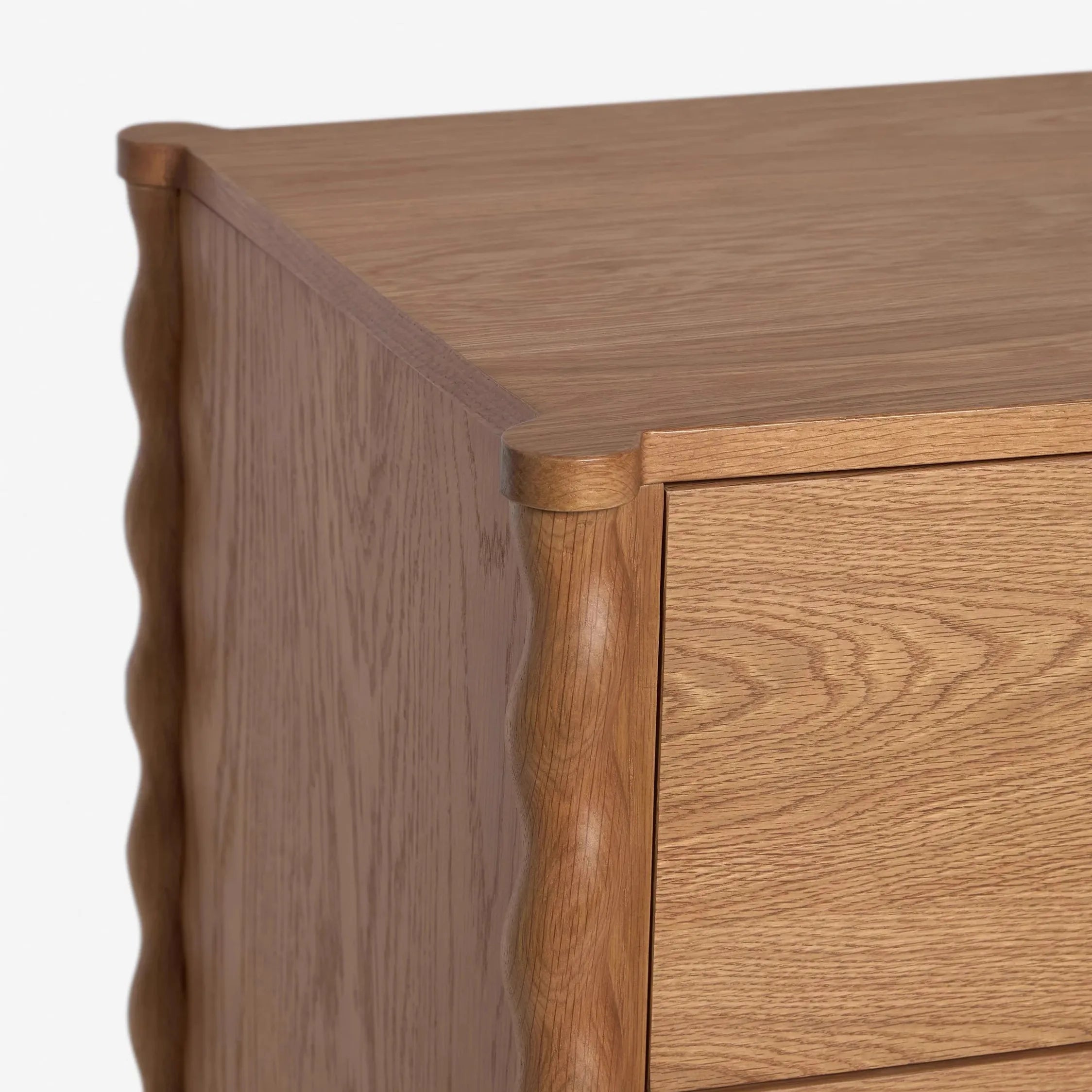 Six Drawer Dressing Table Cabinet Oak Natural Wood