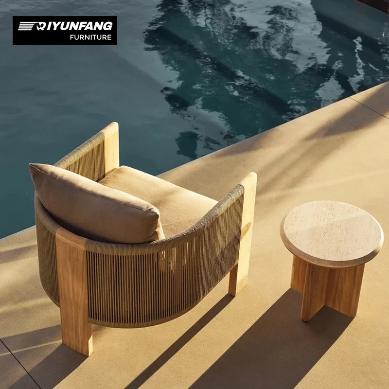 Modern Teak Outdoor Sofa Sectional Modular Garden Furniture