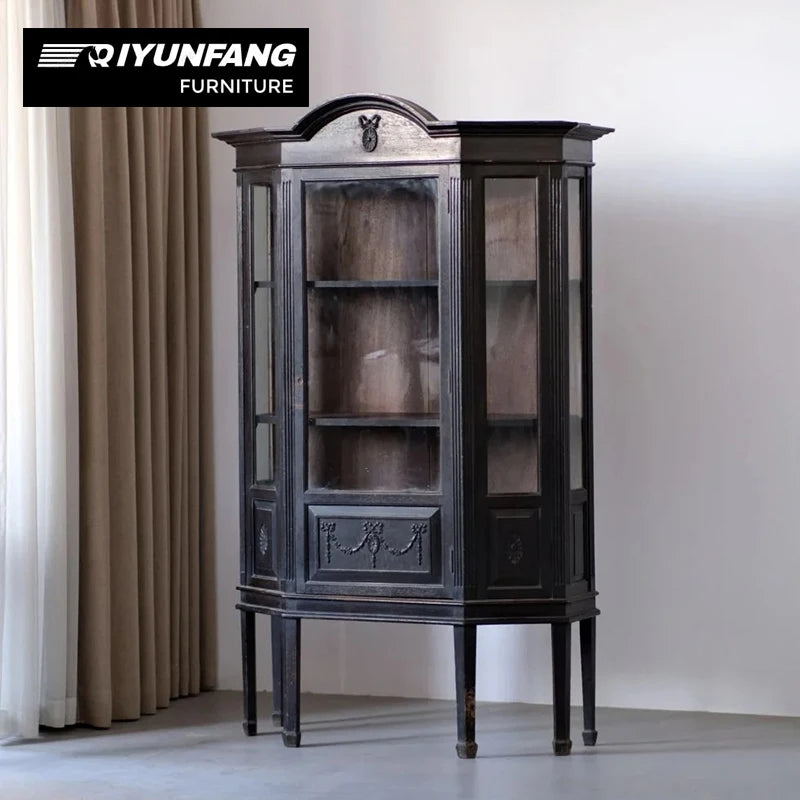 A-FC30 Tall Bookcase Wine Cabinet Solid White Ash Black