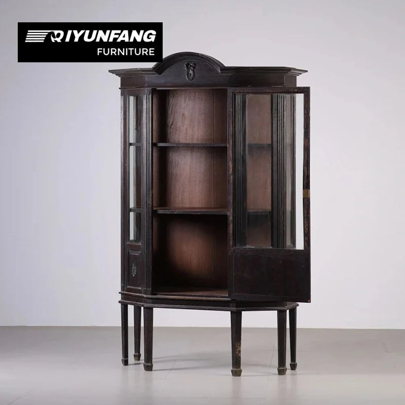 A-FC30 Tall Bookcase Wine Cabinet Solid White Ash Black