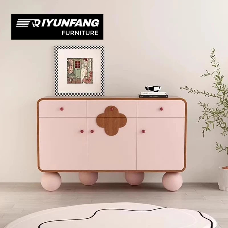 Solid Wood Sideboard 3 Drawer Cabinet 140cm