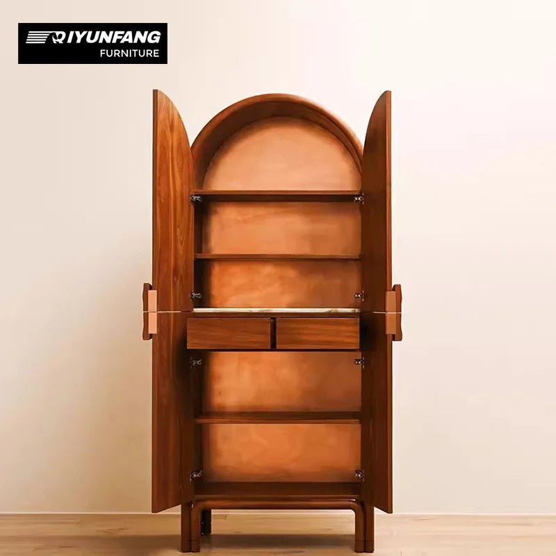 Modern Solid Wood Arched Sideboard Cabinet 97cm