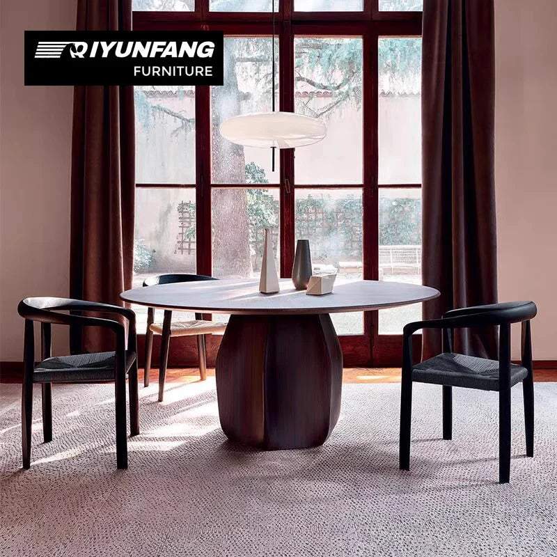 Solid Wood Round Dining Table Modern Nordic Minimalist Design