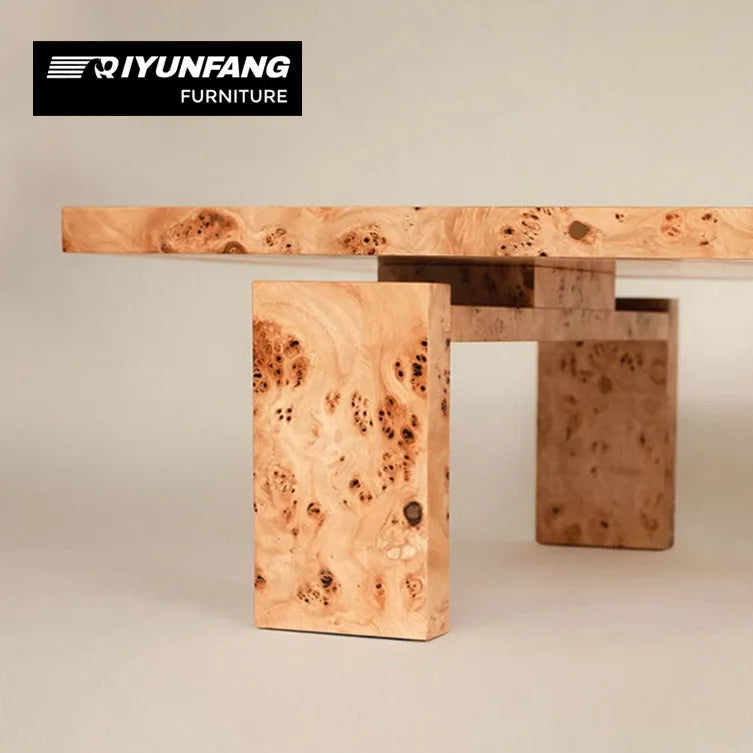 Modern Floating Rectangular Wood Coffee Table Tree Pattern 120cm