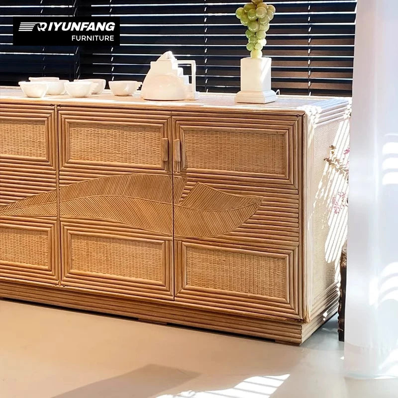Wabi-Sabi Vine Weave Solid Wood Sideboard 200cm Wood