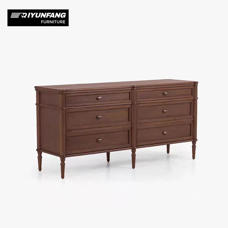 Traditional Solid Oak Chest of Drawers Nine Drawer Storage