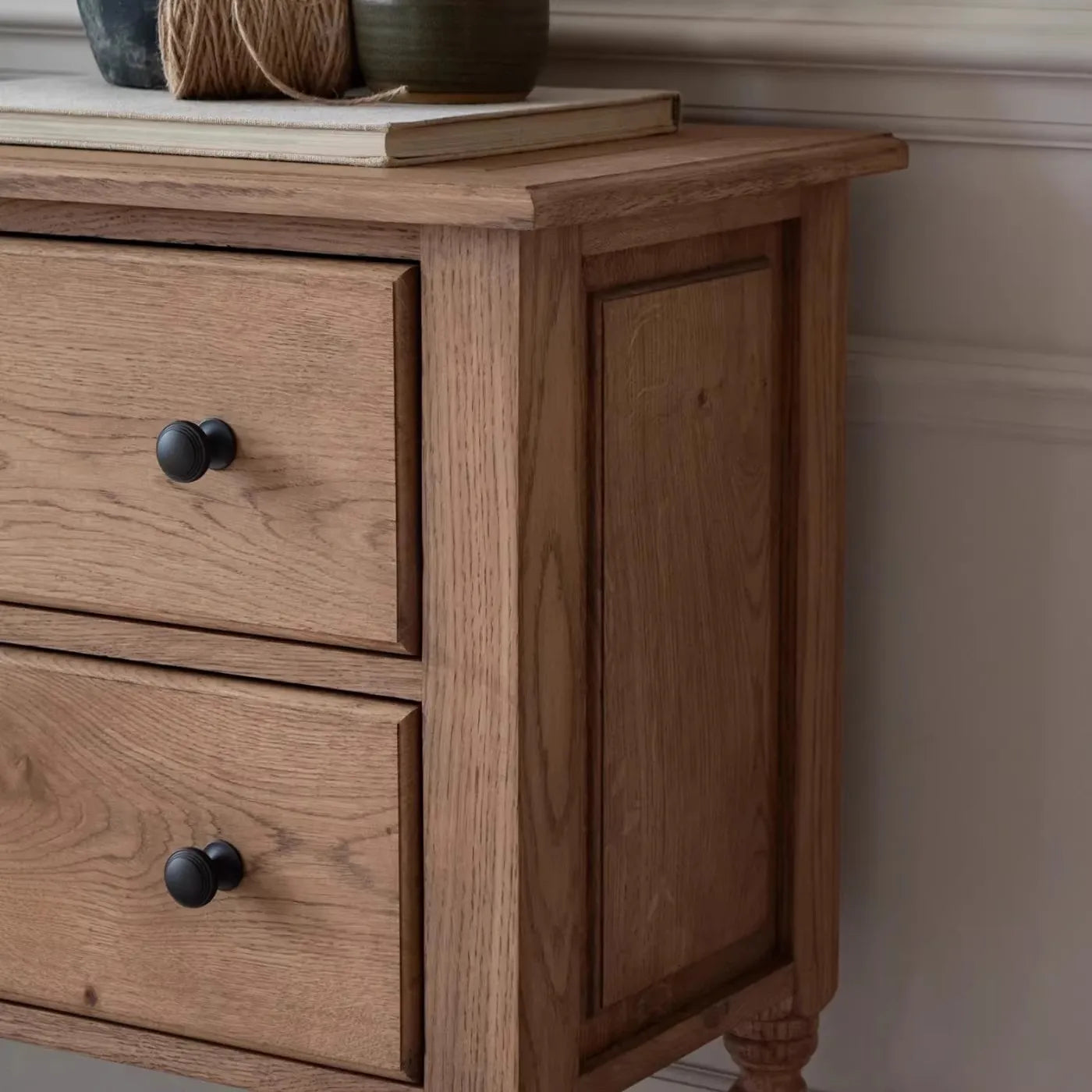 Solid Wood Carved Console Cabinet Four-Drawer Storage 140cm
