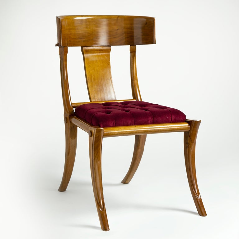 https://a.1stdibscdn.com/klismos-walnut-wood-saber-legs-black-velvet-dining-chairs-customizable-for-sale-picture-6/f_20723/f_242805221624480351748/IMG_7463_master.jpg?width=768