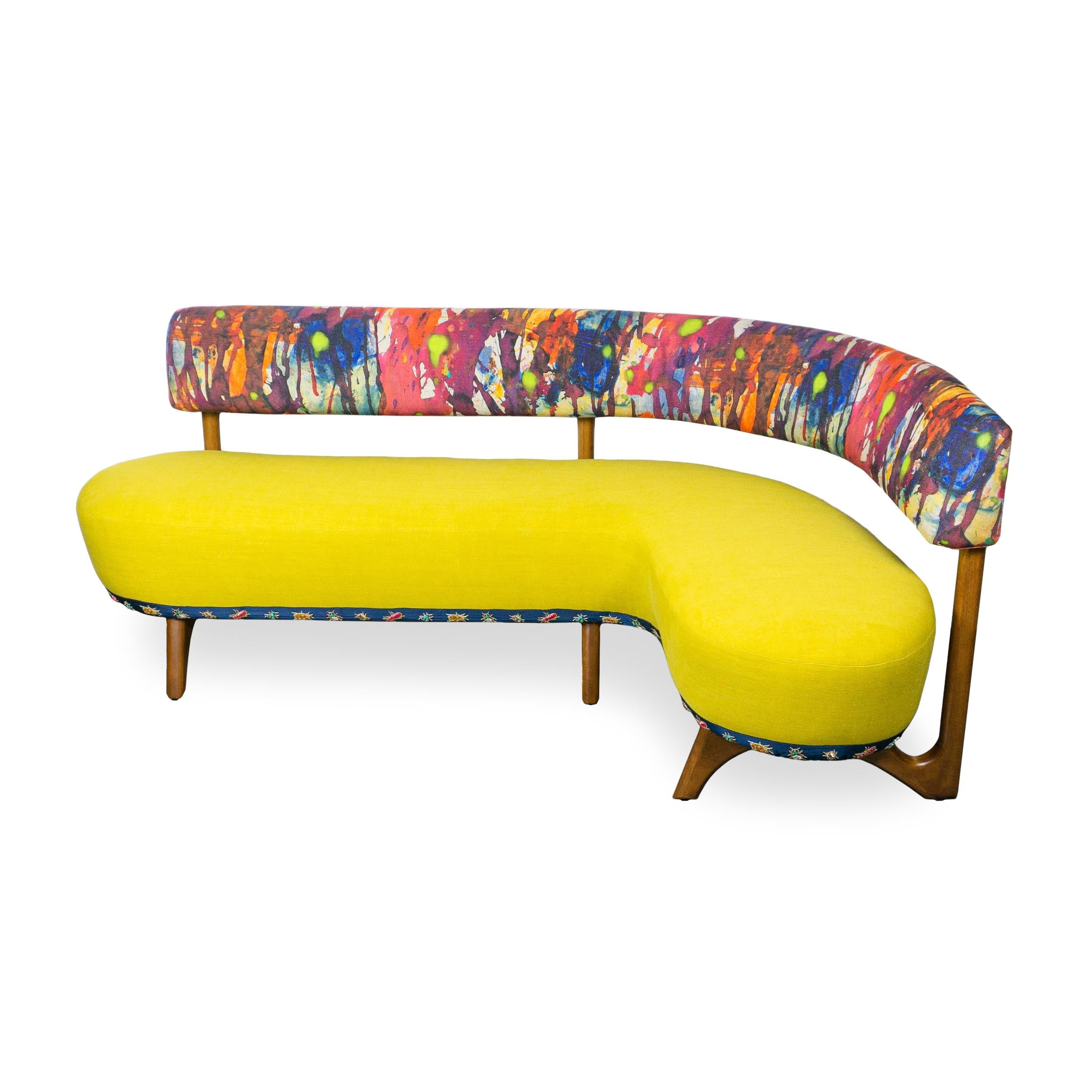 https://a.1stdibscdn.com/l-shaped-banquette-w-multicolor-watercolor-linen-yellow-linen-customizable-for-sale-picture-2/f_21233/f_344018721684775307484/Yellow_Linen_Rainbow_Sploches_Satin_Trim_Cute_Jewel_Bugs_Stained_Walnut_Wood_Modern_Curved_Bench_Front_Elevation_master.jpg