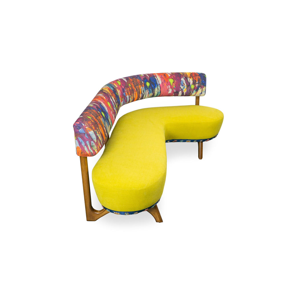 https://a.1stdibscdn.com/l-shaped-banquette-w-multicolor-watercolor-linen-yellow-linen-customizable-for-sale-picture-6/f_21233/f_344018721684775300983/Yellow_Linen_Rainbow_Sploches_Satin_Trim_Cute_Jewel_Bugs_Stained_Walnut_Wood_Modern_Curved_Bench_Side_Elevation_master.jpg