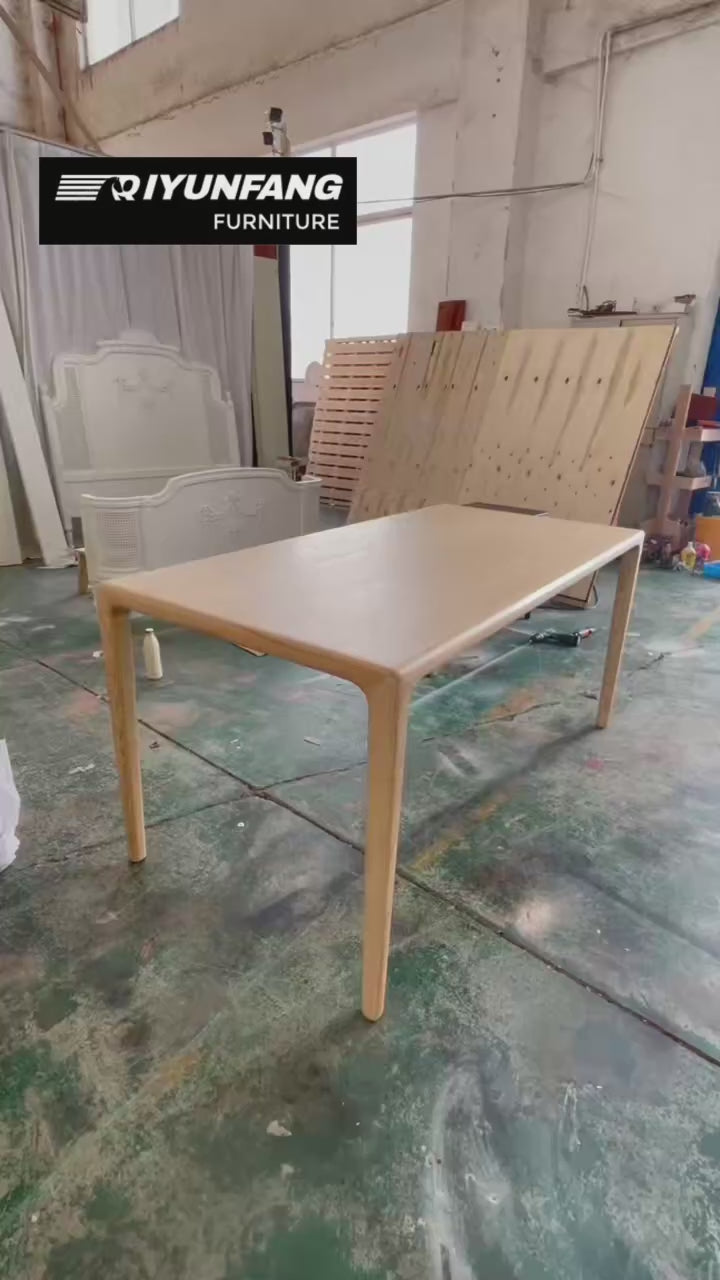 Modern Solid Wood Rectangular Dining Table Japanese Minimalist Design