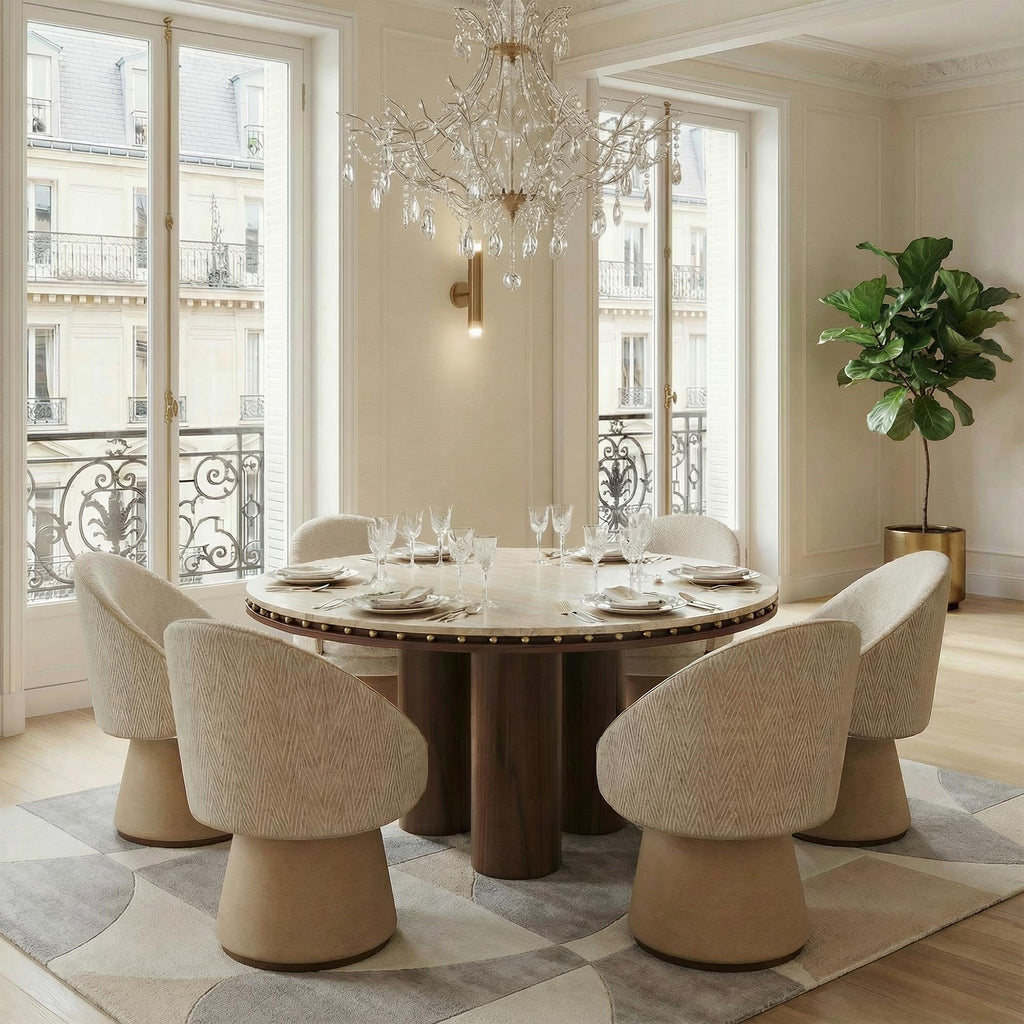 https://a.1stdibscdn.com/roselle-dining-table-travertine-top-with-walnut-matte-base-aged-brass-detail-for-sale-picture-2/f_102682/f_479138321765295929264/roselle_dining_table_set_nolita_harbour_master.jpg
