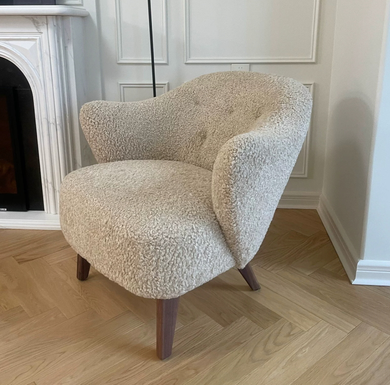 Ingeborg Style Sheepskin Lounge Chair – Scandinavian Designer Accent Chair